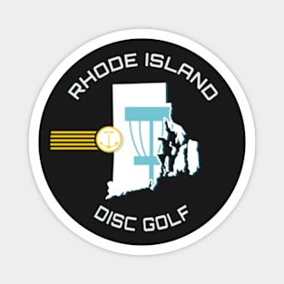 Rhode Island Disc Golf - State Shape Black Magnet